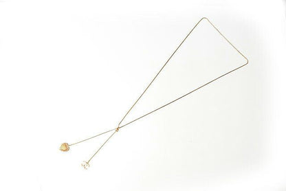 Chanel Necklace Pendant Chanel Long Coco Mark CC Heart Rhinestone Gold