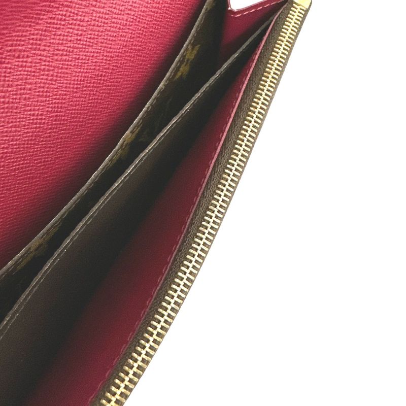 Louis Vuitton M60697 Monogram Fuchsia Portefeuille Emilie Long Wallet Louis