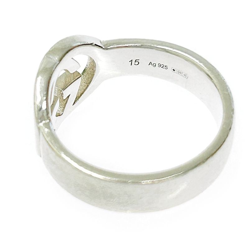 Gucci Silver Interlocking G Ring 5.4g 925 Engraved 304649 Ring with Box