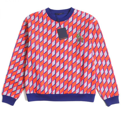 22aw Louis Vuitton Virgil Abloh Diamond Damier Sweatshirt/pullover Orange And