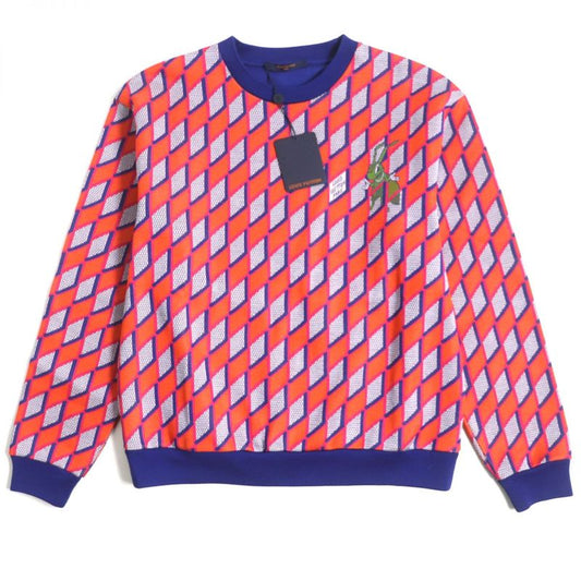 22aw Louis Vuitton Virgil Abloh Diamond Damier Sweatshirt/pullover Orange And