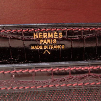 Hermes Polosus Crinolan Bordeaux Gold Hardware 00N Engraved Vintage Clutch Bag