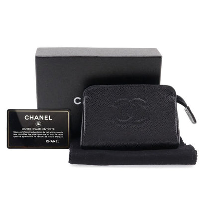 Chanel Coco Mark A13500 Caviar Skin Black Ladies Pouch