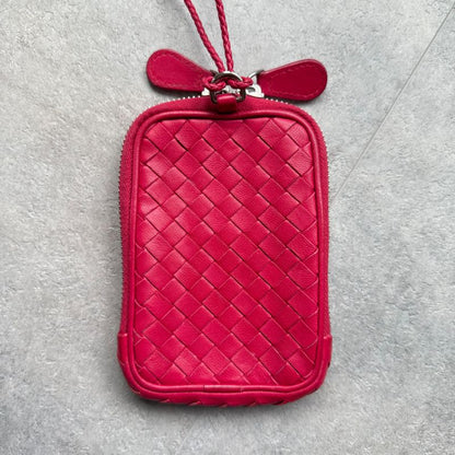 Bottega Veneta Intrecciato Leather Coin Case Card Case Strap Mini Wallet