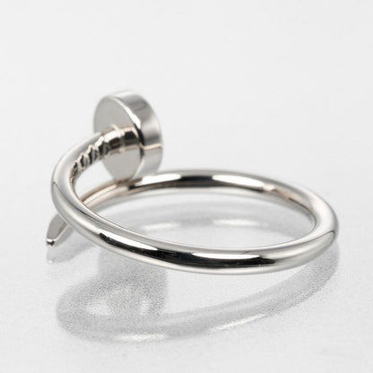 Cartier Juste Un Clou Small Model 18kwhite Gold #6 Ladies 3.27g Ring