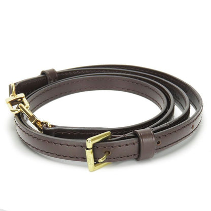Louis Vuitton Shoulder Strap Leather Brown Gold Hardware For Damier Accessories