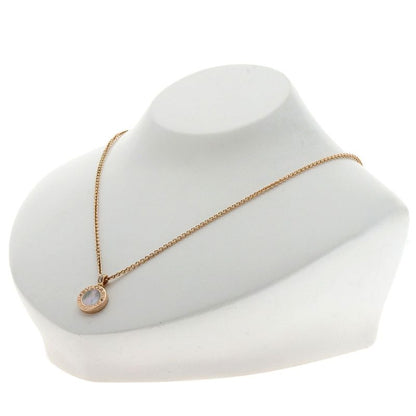 Bvlgari Bulgari Shell Onyx Diamond Necklace 18K Pink Gold Ladies