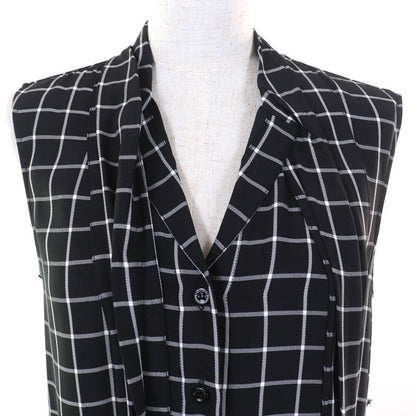 Balenciaga 556247 Checked Asymmetrical Cutoff Oversized Vest Sleeveless Dress