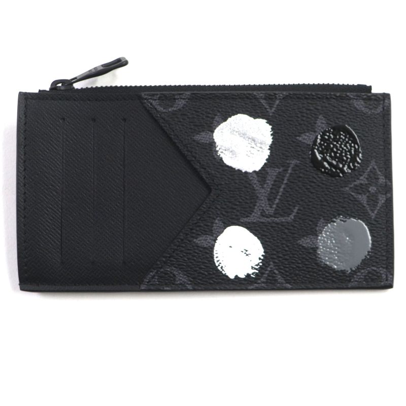 Louis Vuitton Yayoi Kusama M81930 Monogram Eclipse LV YK Coin Card Boulder