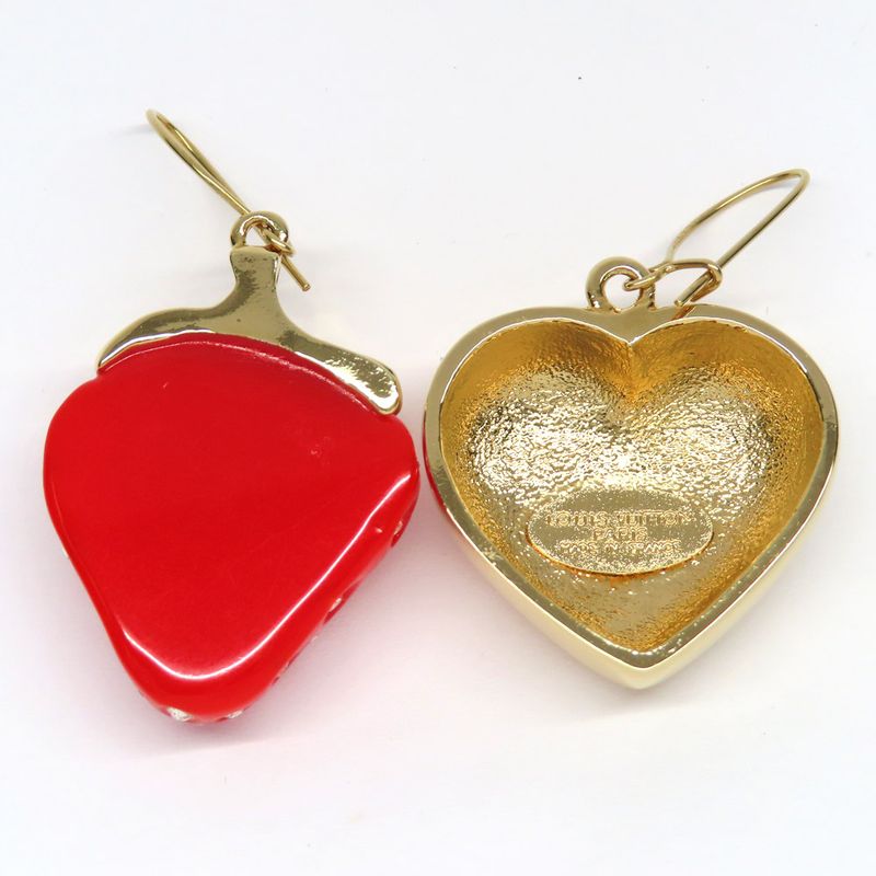 Louis Vuitton Earrings Boucle Doreil Phrase M64922 Strawberry Heart