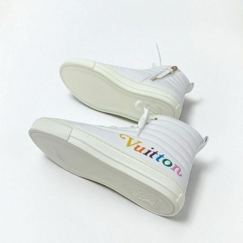 Louis Vuitton Stellar Line Sneakers Shoes Leather White Multicolor Unused Logo