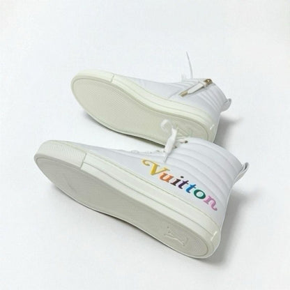 Louis Vuitton Stellar Line Sneakers Shoes Leather White Multicolor Unused Logo