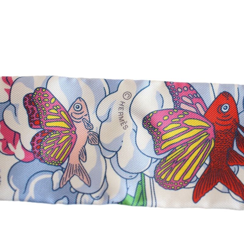 Hermes Tsuiri My Cloud Silk Red Scarf