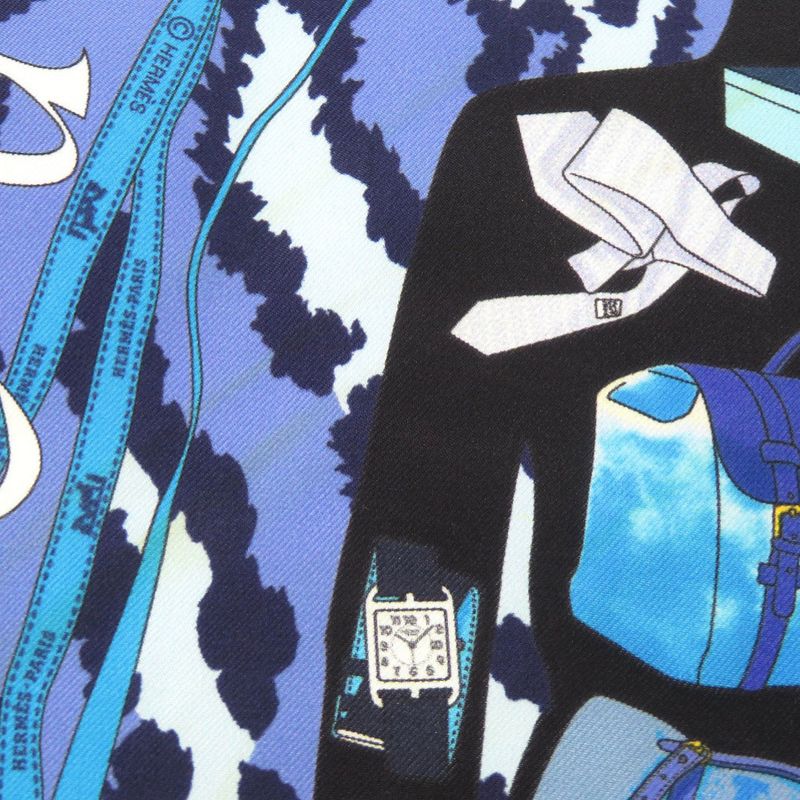 Hermès Carré 40 Monsieur ET Madame Monsieur & Madame Silk Blue Scarf 0821 Hermes