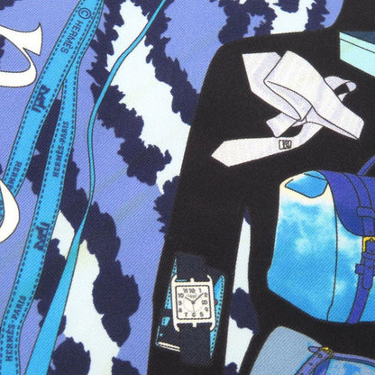 Hermès Carré 40 Monsieur ET Madame Monsieur & Madame Silk Blue Scarf 0821 Hermes