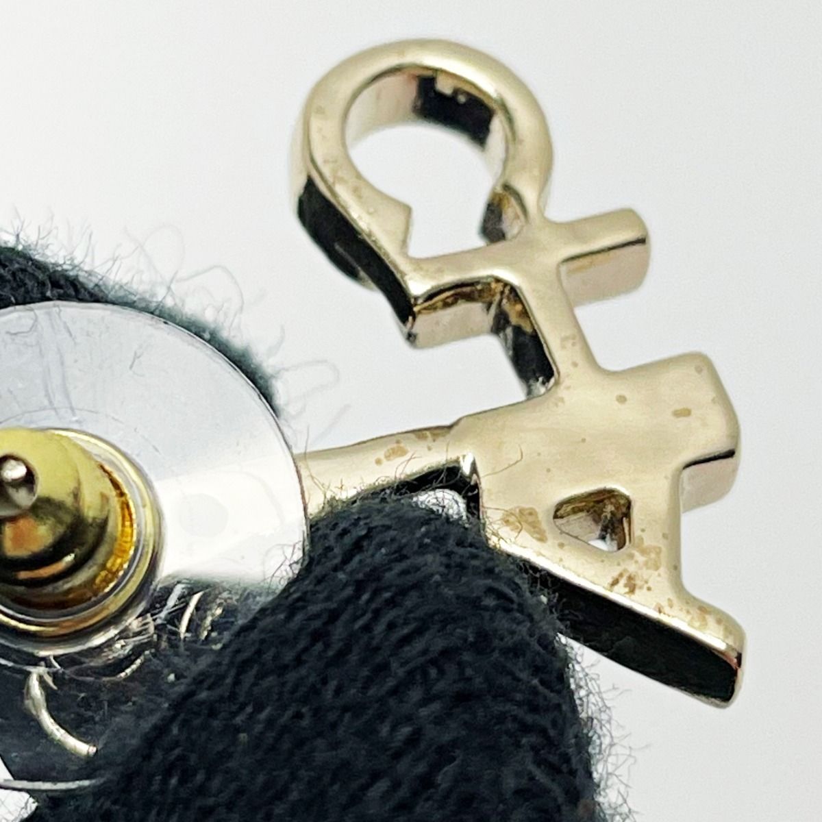 Chanel Earrings Ab6484 Gold 2way Coco Mark Logo Stone Fake Pearl Women's