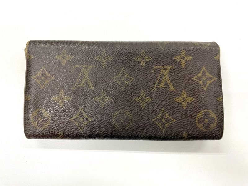 Louis Vuitton Monogram Pochette Porte Monet Cles Di Long Wallet M61725 Brown