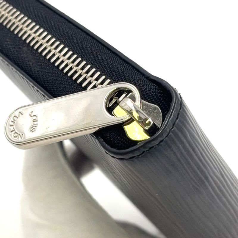 Louis Vuitton Zippy Wallet Epi Noir Black Leather Black Round Zipper Long