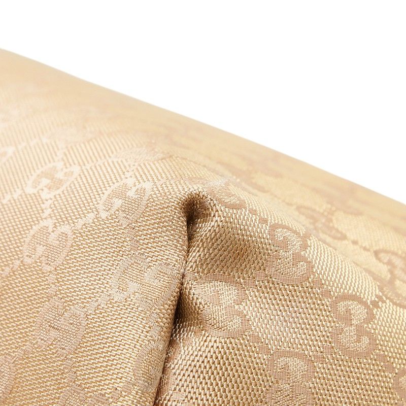 Gucci GG Canvas Handbag Tote Bag 267474 Beige Gold Canvas Leather Ladies Gucci