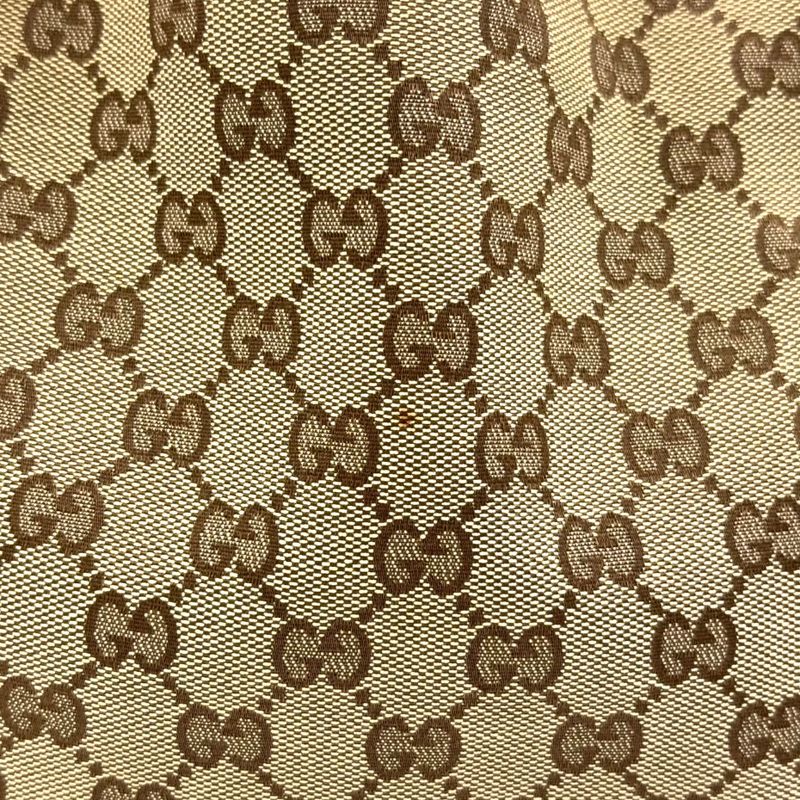 Gucci Abby GG Canvas Tote Bag Leather X Canvas Brown Shoulder Bag Gold 130736