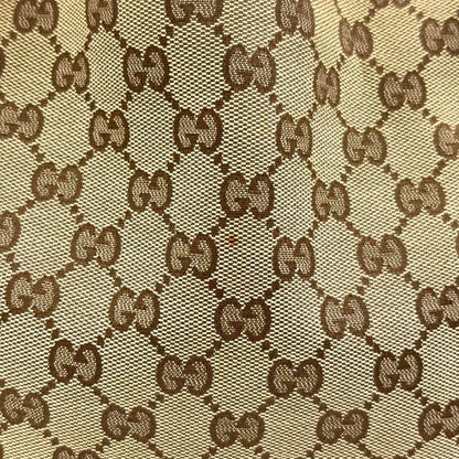 Gucci Abby GG Canvas Tote Bag Leather X Canvas Brown Shoulder Bag Gold 130736