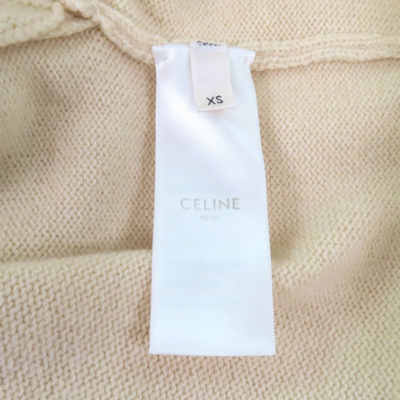 Celine 2a20o152i 100% Cashmere Salky Embroidered Crew Neck Long Sleeve Sweater