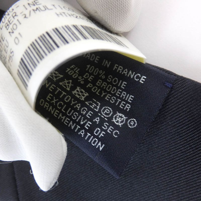 Hermes Twilly-long A Toute Berline Embroidery Black Navy- Unused