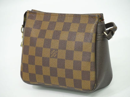 Authentic Louis Vuitton LV Trousse Makeup Damier Ebène Accessory Pouch Handbag