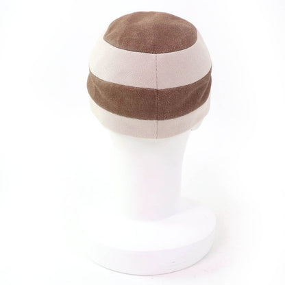 Hermes Goatskin Cotton Lined 100% Linen Leather Switching Cap Brown Beige 58