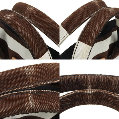 Prada 2WAY Handbag Shoulder Crossbody Shoulder Bn2119 Striped Canvas Brown