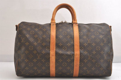Louis Vuitton Monogram Keepall Bandouliere 45 M41418 Boston Bag 3232n
