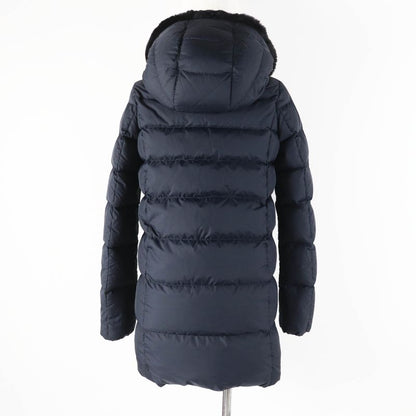 duvetica Duvetica Carysdue Lekkis Rabbit Fur Hooded Down Coat Navy 38 Made In
