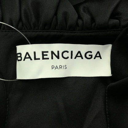 Balenciaga Satin Ruffle Dress 494197 Txc02 Black 36