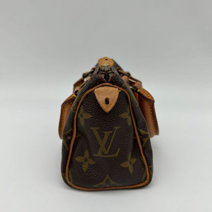 Louis Vuitton Monogram Canvas Shoulder Bag Mini Speedy Brown