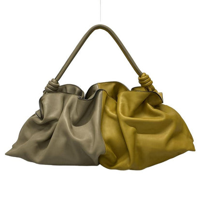 Loewe Tote Bag Flamenco A411fcdx02 Dark Yellow×gray Leather