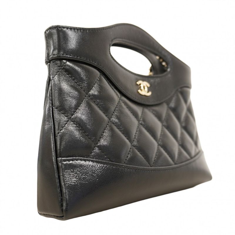 Chanel Handbag Matelasse Calfskin Black Chien Pan Gold Hardware Women