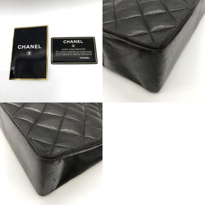 Chanel Matelasse Chain Shoulder Bag Tote Bag Coco Mark Vintage Lambskin Black
