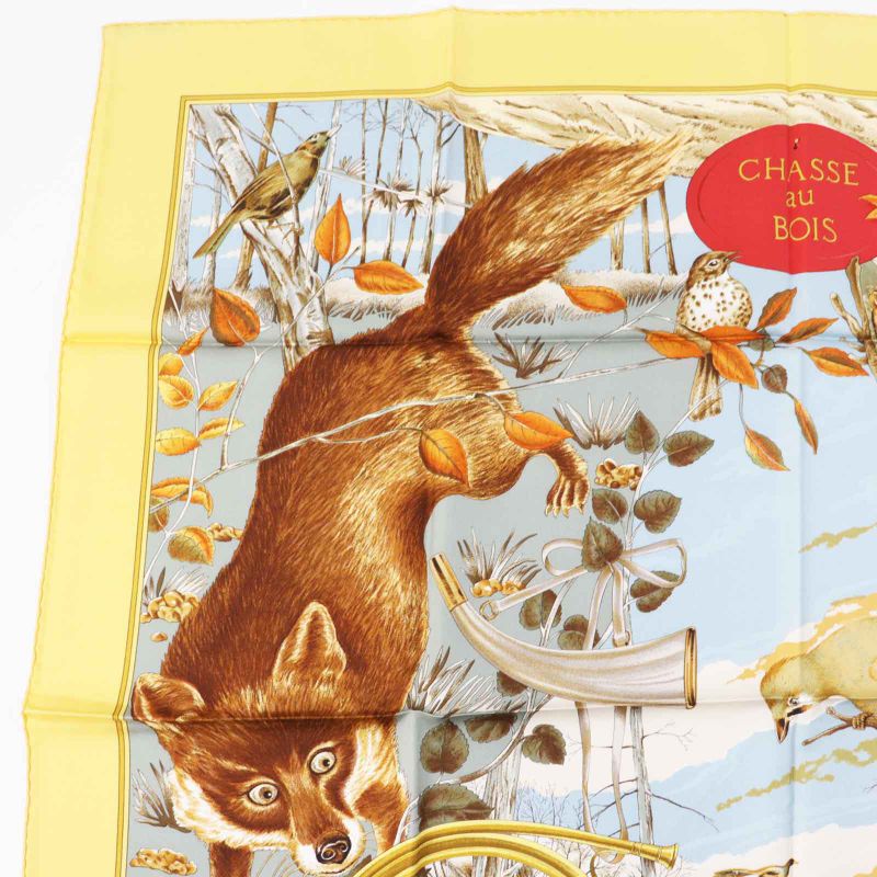 Hermes Carré 90 Chasse Au BOIS Hunting In The Woods 100% Silk Scarf Multi Made
