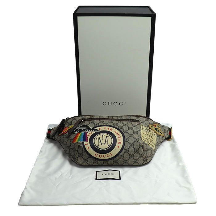 Gucci GG Supreme Courier Body Bag Beige 529711 Preowned Unisex