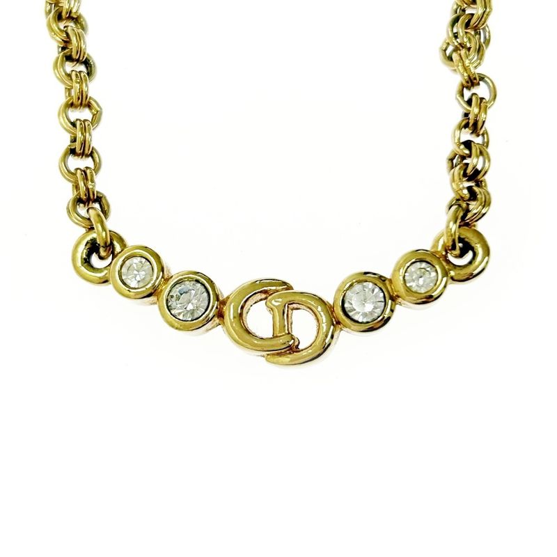 Christian Dior GP Rhinestone CD Logo Necklace Women 376415 Necklace