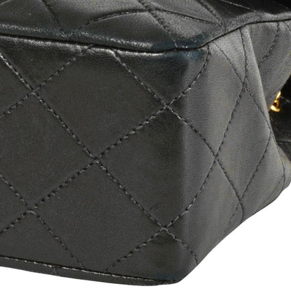 Chanel Mini Matelasse 20 Single Flap Chain Shoulder Bag Lambskin A01163 Black