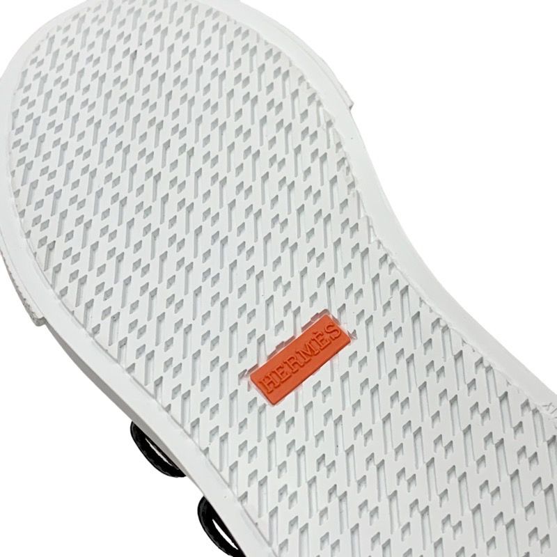 Hermes Hanky ​​sneakers Shoes Leather Black Silver Unused Studded High Cut