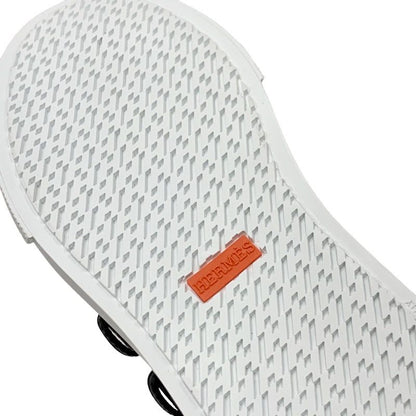 Hermes Hanky ​​sneakers Shoes Leather Black Silver Unused Studded High Cut