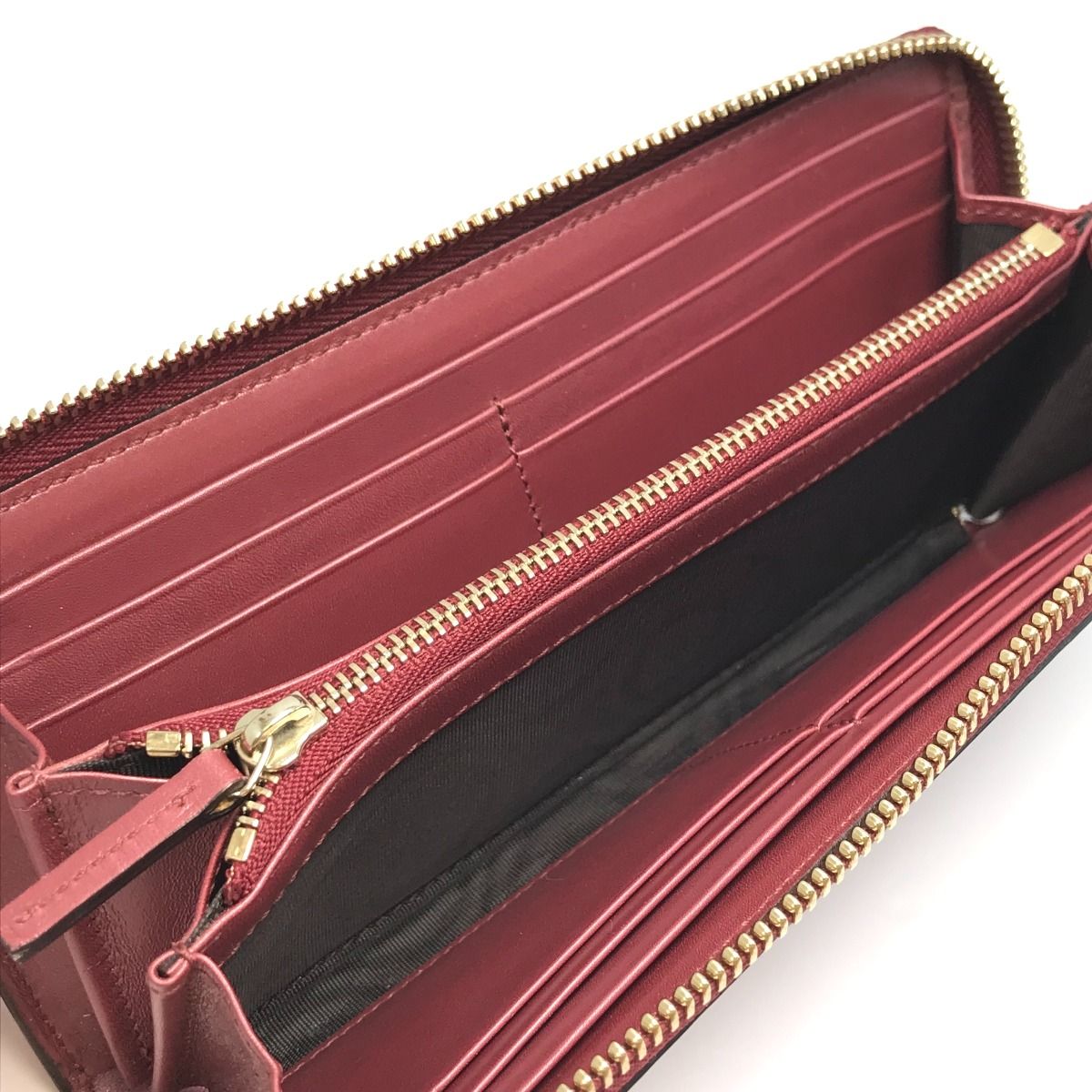 Gucci L-Shaped Zip Long Wallet 295671 Metal Pink Red System