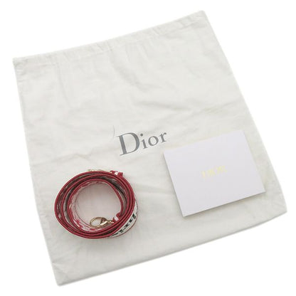 Christian Dior 2way Bag Lady D-Light Canvas Red and White Gold Hardware