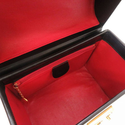 Gucci Lady Lock Leather Black Gold Hardware 000 01 0246 Vanity Bag Handbag