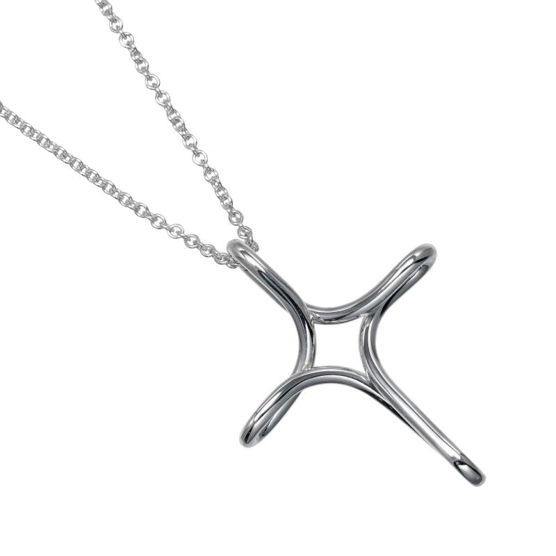 Tiffany & Co Open Cross Silver 925 Ladies 6.54g Necklace
