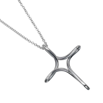 Tiffany & Co Open Cross Silver 925 Ladies 6.54g Necklace