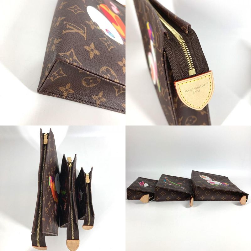 Louis Vuitton Clutch Bag Trio Poche Toilette M13762 Monogram Canvas Multicolor