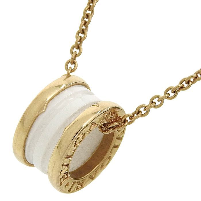 Bvlgari Bulgari B-zero1 White Ceramic Necklace 18K Pink Gold Ceramic 750 Pink